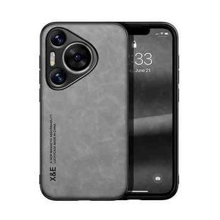 For Huawei Pura 70 Pro Skin Feel Magnetic Leather Back Phone Case(Light Grey)