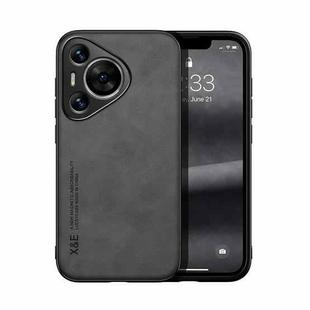 For Huawei Pura 70 Skin Feel Magnetic Leather Back Phone Case(Dark Grey)