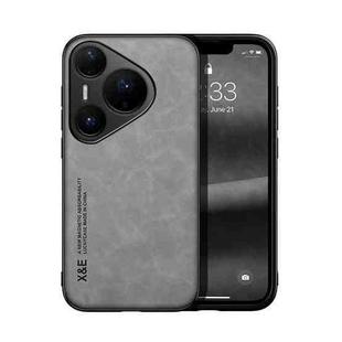 For Huawei Pura 80 Pro 5G Skin Feel Magnetic Leather Back Phone Case(Light Grey)
