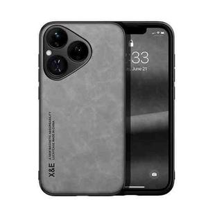 For Huawei Pura 80 5G Skin Feel Magnetic Leather Back Phone Case(Light Grey)