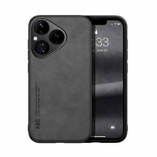 For Huawei Pura 80 5G Skin Feel Magnetic Leather Back Phone Case(Dark Grey)