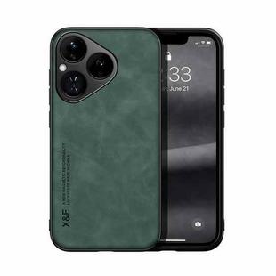 For Huawei Pura 80 5G Skin Feel Magnetic Leather Back Phone Case(Green)
