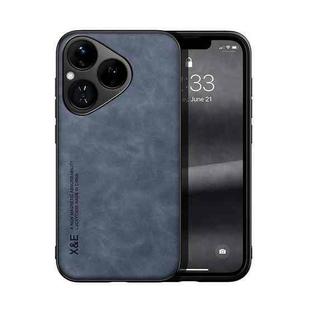 For Huawei Pura 80 5G Skin Feel Magnetic Leather Back Phone Case(Blue)