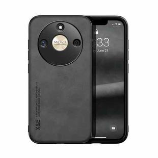 For Honor X50 Skin Feel Magnetic Leather Back Phone Case(Dark Grey)