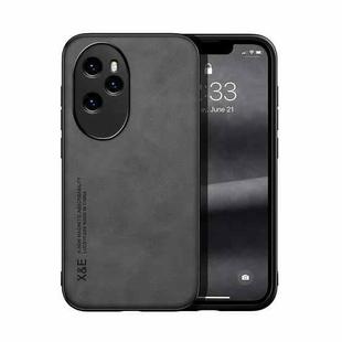 For Honor 100 Pro Skin Feel Magnetic Leather Back Phone Case(Dark Grey)