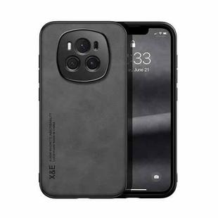 For Honor Magic6 Skin Feel Magnetic Leather Back Phone Case(Dark Grey)