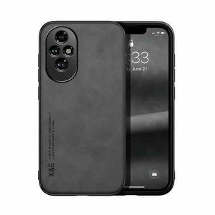 For Honor 200 Skin Feel Magnetic Leather Back Phone Case(Dark Grey)