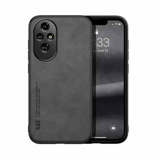 For Honor 200 Pro Skin Feel Magnetic Leather Back Phone Case(Dark Grey)
