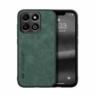 For Honor X6b Skin Feel Magnetic Leather Back Phone Case(Green)