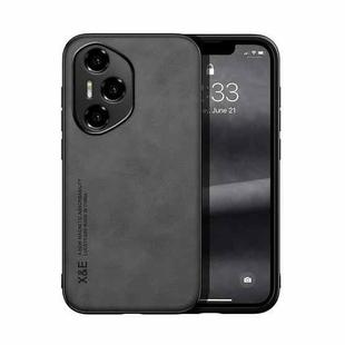 For Honor 300 Pro Skin Feel Magnetic Leather Back Phone Case(Dark Grey)