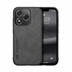 For Honor 400 Lite Global Skin Feel Magnetic Leather Back Phone Case(Dark Grey)