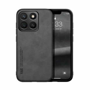 For Honor X8c 4G Skin Feel Magnetic Leather Back Phone Case(Dark Grey)