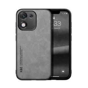 For Honor X70i Skin Feel Magnetic Leather Back Phone Case(Light Grey)