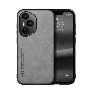 For Honor 400 Pro Global 160.8mm Skin Feel Magnetic Leather Back Phone Case(Light Grey)