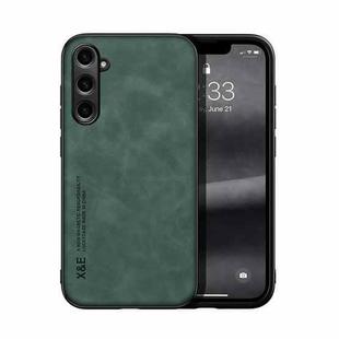 For Samsung Galaxy S23 FE 5G Skin Feel Magnetic Leather Back Phone Case(Green)