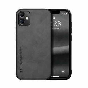 For Samsung Galaxy A05 Skin Feel Magnetic Leather Back Phone Case(Dark Grey)