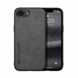 For iPhone 16e Skin Feel Magnetic Leather Back Phone Case(Dark Grey)