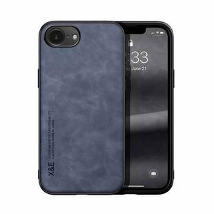 For iPhone 16e Skin Feel Magnetic Leather Back Phone Case(Blue)