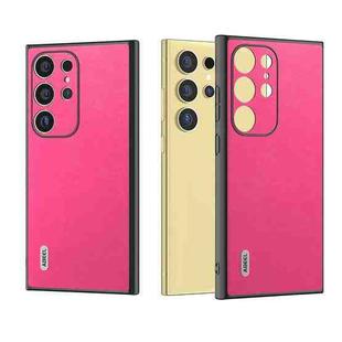 For Samsung Galaxy S24 Ultra 5G ABEEL Arashi Texture PU Phone Case(Rose Red)