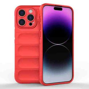 For iPhone 15 Pro Max Magic Shield TPU + Flannel Phone Case(Red)