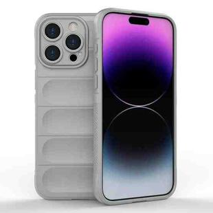 For iPhone 15 Pro Max Magic Shield TPU + Flannel Phone Case(Grey)