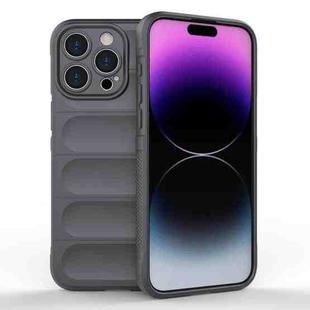 For iPhone 15 Pro Max Magic Shield TPU + Flannel Phone Case(Dark Grey)