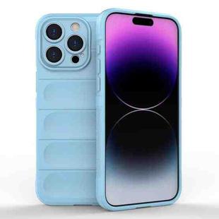 For iPhone 15 Pro Max Magic Shield TPU + Flannel Phone Case(Light Blue)