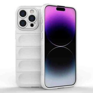 For iPhone 15 Pro Max Magic Shield TPU + Flannel Phone Case(White)