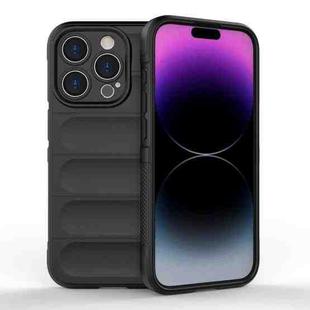 For iPhone 15 Pro Magic Shield TPU + Flannel Phone Case(Black)