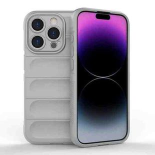 For iPhone 15 Pro Magic Shield TPU + Flannel Phone Case(Grey)