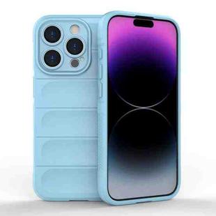 For iPhone 15 Pro Magic Shield TPU + Flannel Phone Case(Light Blue)