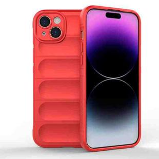 For iPhone 15 Plus Magic Shield TPU + Flannel Phone Case(Red)