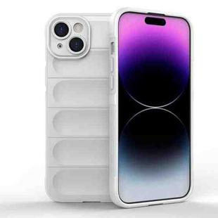 For iPhone 15 Plus Magic Shield TPU + Flannel Phone Case(White)