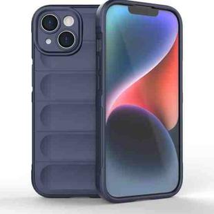 For iPhone 15 Magic Shield TPU + Flannel Phone Case(Dark Blue)