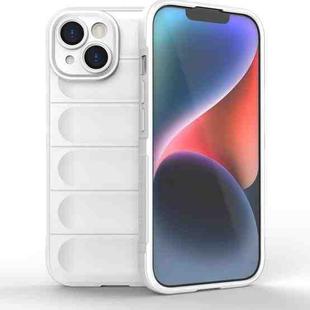 For iPhone 15 Magic Shield TPU + Flannel Phone Case(White)
