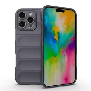 For iPhone 16 Pro Max Magic Shield TPU + Flannel Phone Case(Dark Grey)