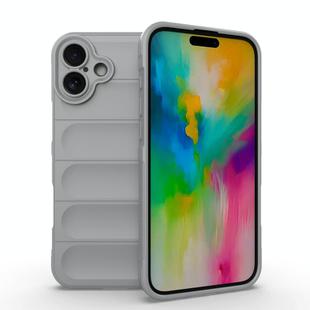 For iPhone 16 Plus Magic Shield TPU + Flannel Phone Case(Grey)