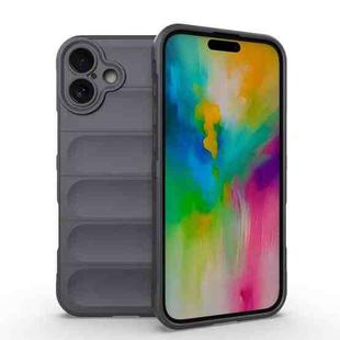 For iPhone 16 Plus Magic Shield TPU + Flannel Phone Case(Dark Grey)