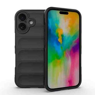 For iPhone 16 Magic Shield TPU + Flannel Phone Case(Black)