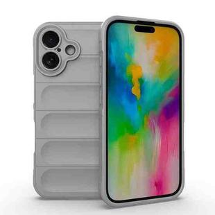 For iPhone 16 Magic Shield TPU + Flannel Phone Case(Grey)