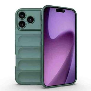 For iPhone 17 Pro Max Magic Shield TPU + Flannel Phone Case(Dark Green)
