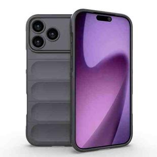 For iPhone 17 Pro Max Magic Shield TPU + Flannel Phone Case(Dark Grey)