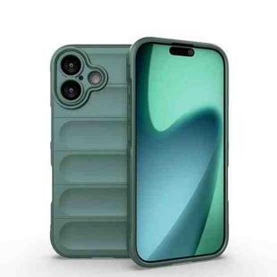 For iPhone 17 Magic Shield TPU + Flannel Phone Case(Dark Green)