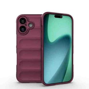 For iPhone 17 Magic Shield TPU + Flannel Phone Case(Wine Red)