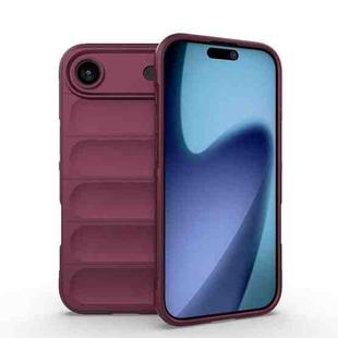 For iPhone 17 Air Magic Shield TPU + Flannel Phone Case(Wine Red)