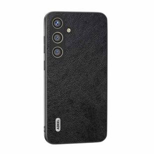 For Samsung Galaxy S24+ 5G ABEEL Dual Color Lichi Texture PU Phone Case(Black)
