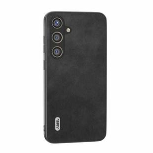 For Samsung Galaxy S24+ 5G ABEEL Dual Color Cowhide Texture PU Phone Case(Black)