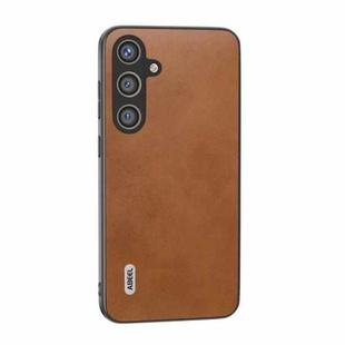 For Samsung Galaxy S24+ 5G ABEEL Dual Color Cowhide Texture PU Phone Case(Brown)