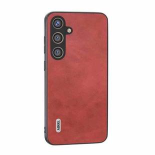 For Samsung Galaxy S24 5G ABEEL Dual Color Cowhide Texture PU Phone Case(Red)