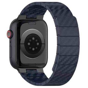 For Apple Watch Ultra 49mm Carbon Fiber Magnetic Loop Watch Band(Midnight Blue)